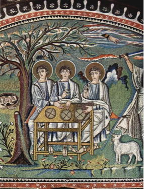 Mosaic of the Hospitality and Sacrifice of Abraham Byzantine Mosaics 5472